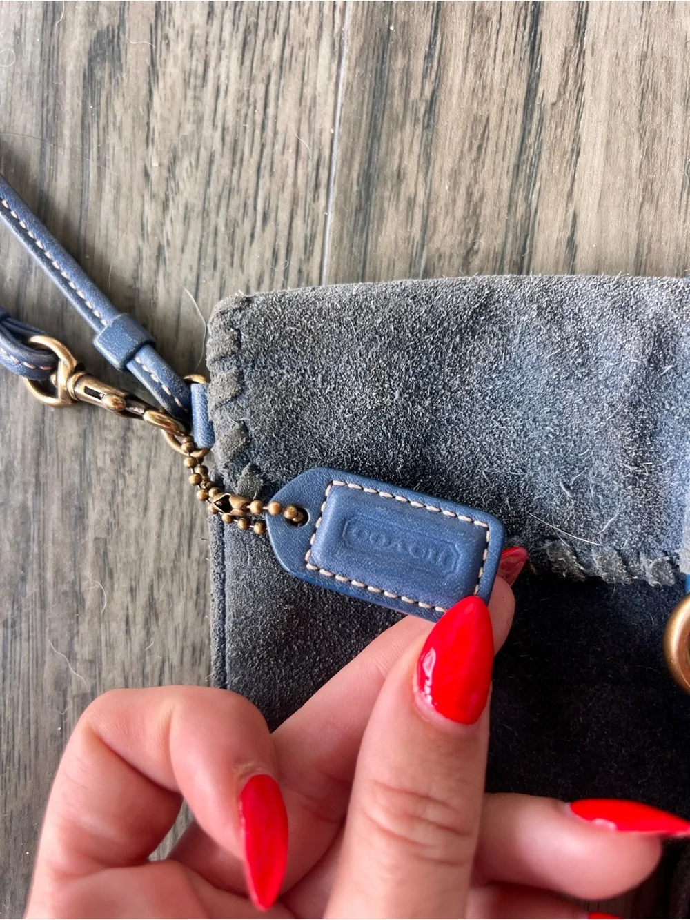 Coach Vintage Soho Blue Suede Wristlet